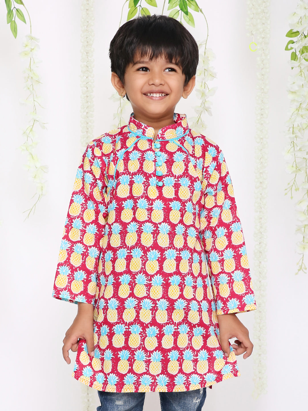 KID1 Pina Colada Boys Kurta Only Pink