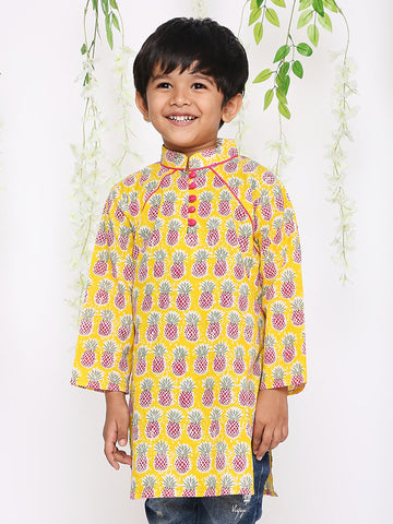 KID1 Pina Colada Boys Kurta Only Yellow