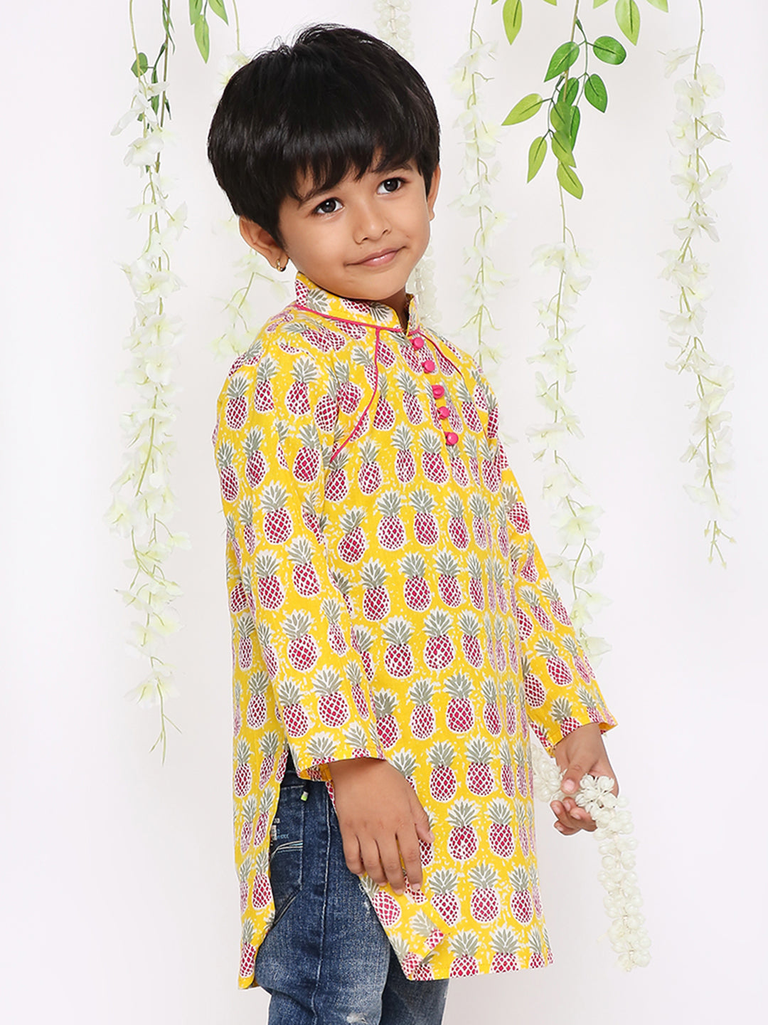 KID1 Pina Colada Boys Kurta Only Yellow