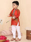 KID1 Lehariya Print Kurta Pyjama Orange
