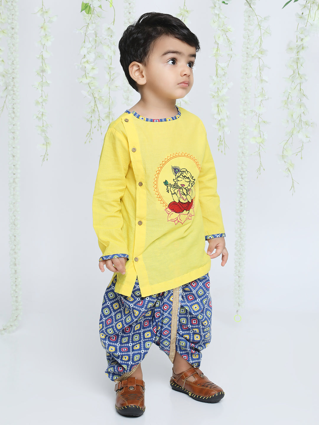 KID1 Ethnic Krishna Dress Yellow