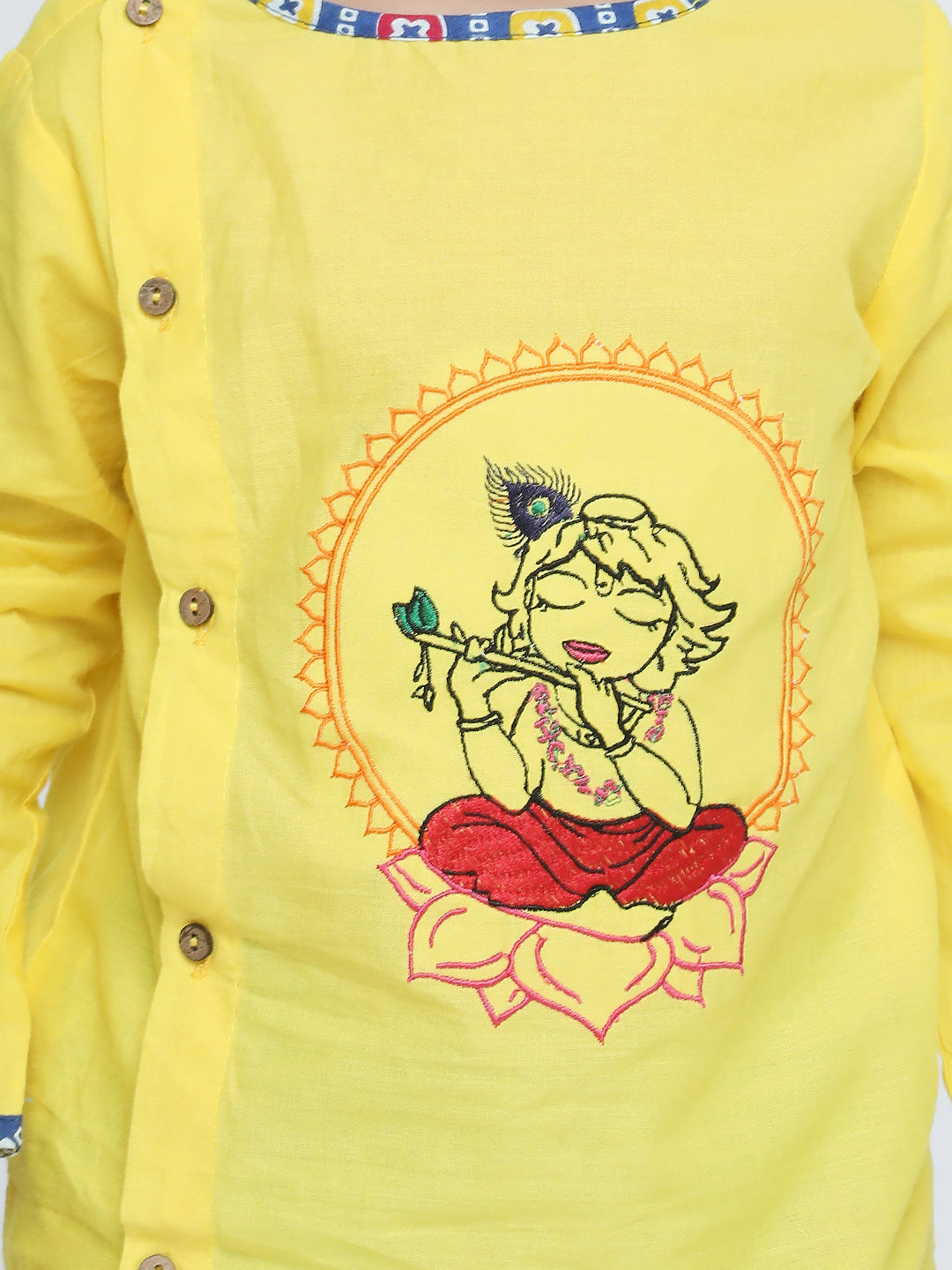 KID1 Ethnic Krishna Dress Yellow