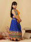 KID1 Navratri Halter Neck Choli with Lehariya Lehenga Blue