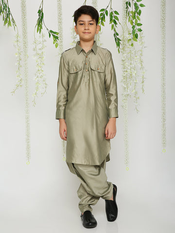 KID1 Pathani Kurta With Salwar Gray