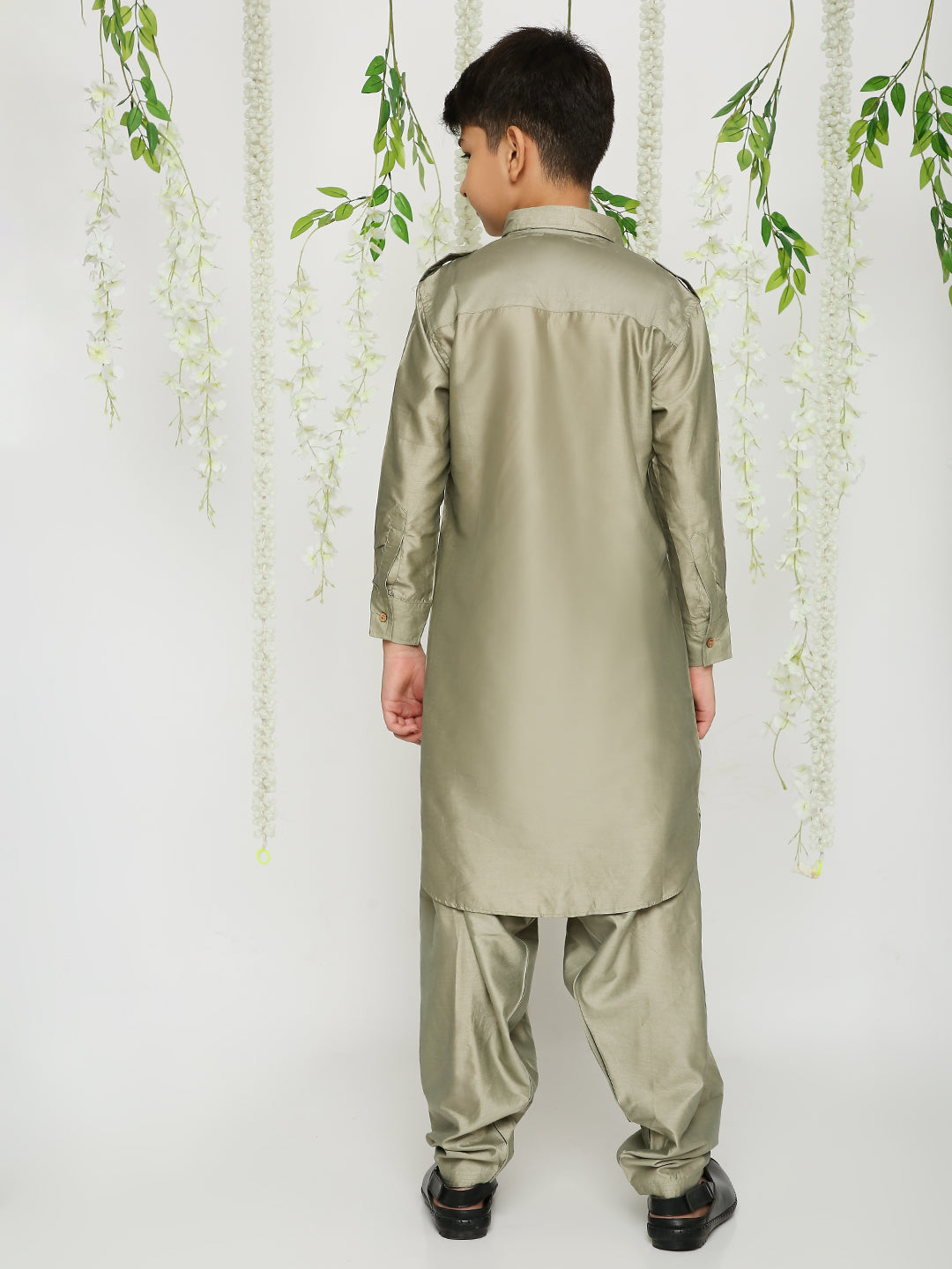 KID1 Pathani Kurta With Salwar Gray