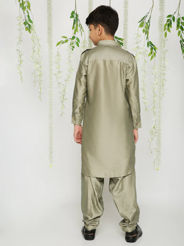 KID1 Pathani Kurta With Salwar Gray