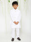 KID1 Kurta Pyjama With Embroidered Jacket White