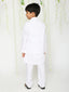 KID1 Kurta Pyjama With Embroidered Jacket White