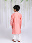 KID1 Embroidered Kurta Pyjama Set Peach