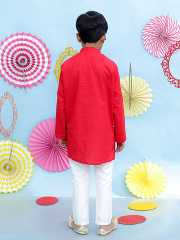 KID1 Baana Block Print Kurta Pyjama White