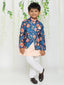 KID1 Floral Jacket Kurta Pyjama Set Blue