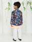 KID1 Floral Jacket Kurta Pyjama Set Blue