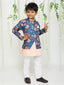 KID1 Floral Jacket Kurta Pyjama Set Blue