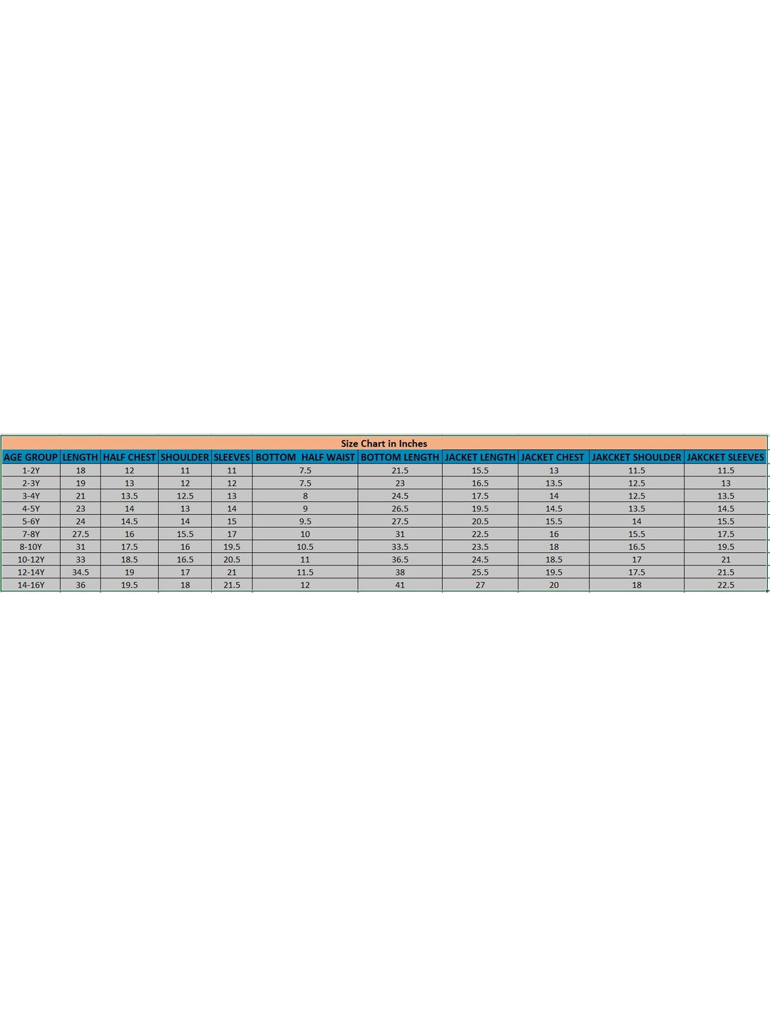 Size Chart