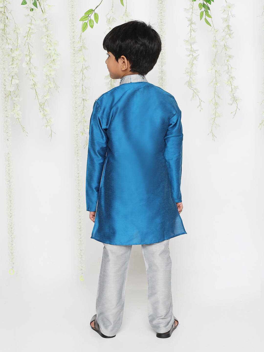 KID1 Sequin Embroidered Attached Jacket Set Blue