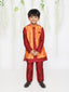 KID1 Sequin Embroidered Attached Jacket Set Red