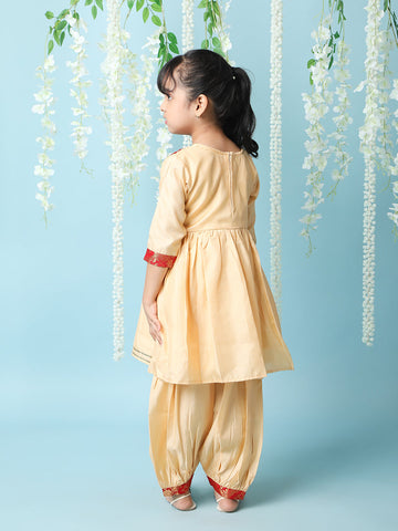 KID1 Geet Anarkali Peplum Top With Salwar Cream