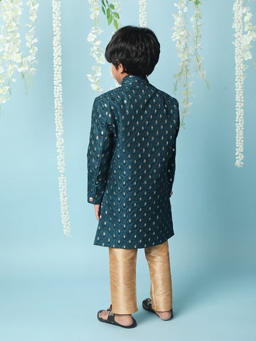 KID1 Embroidered Sherwani Pyjama Green