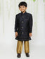 KID1 Embroidered Sherwani Pyjama Navy Blue
