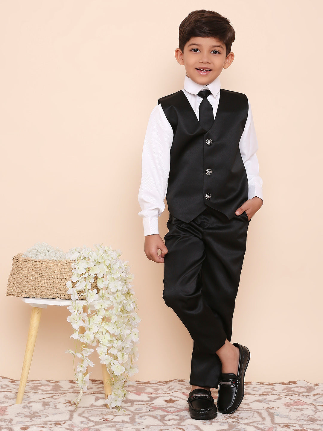 KID1 5 Pcs Party Wear Suit Set Black