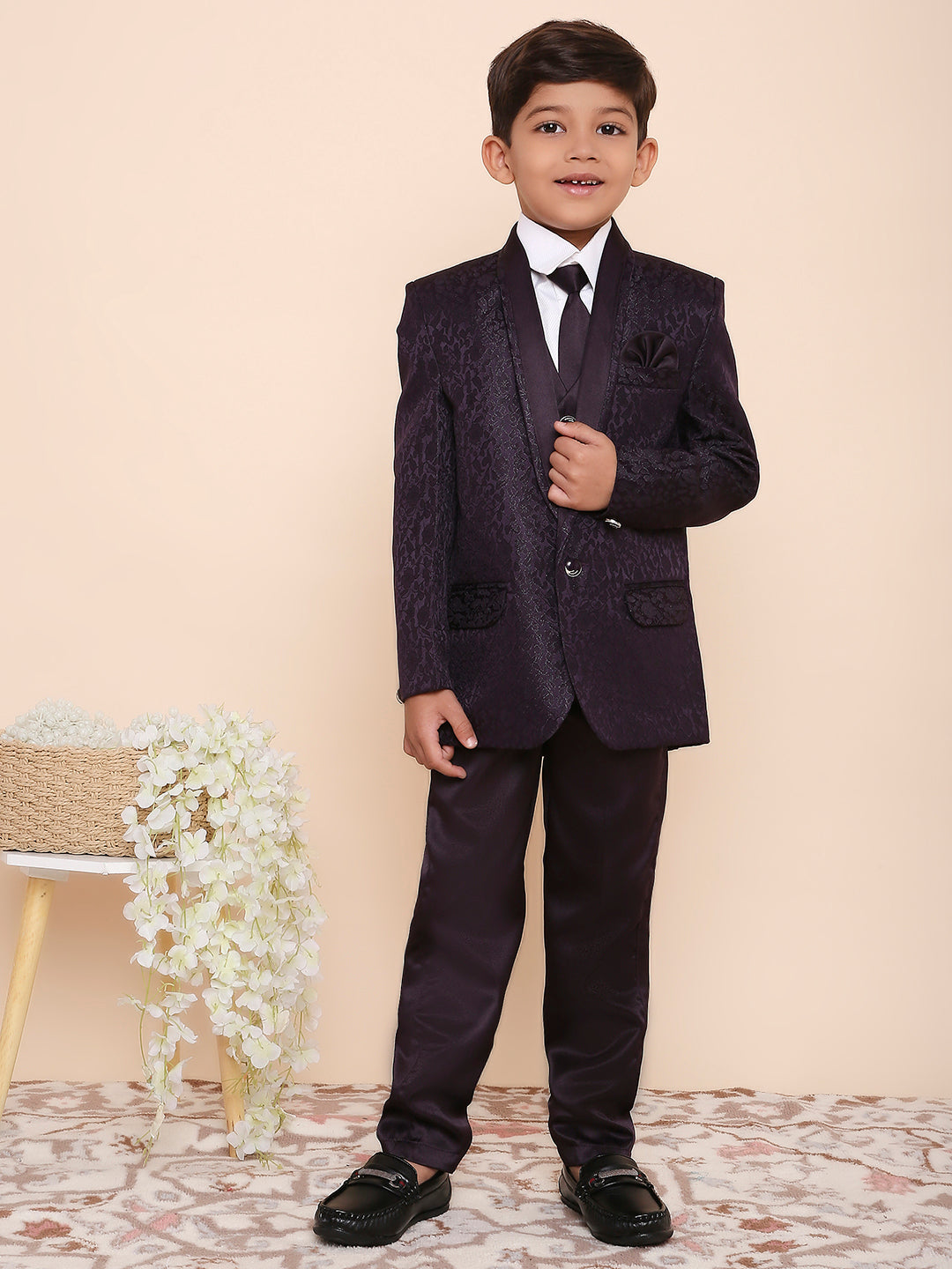 KID1 5 Pcs Party Wear Suit Set Purple