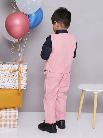 KID1 Party Wear Suit with Bow-Tie Pink