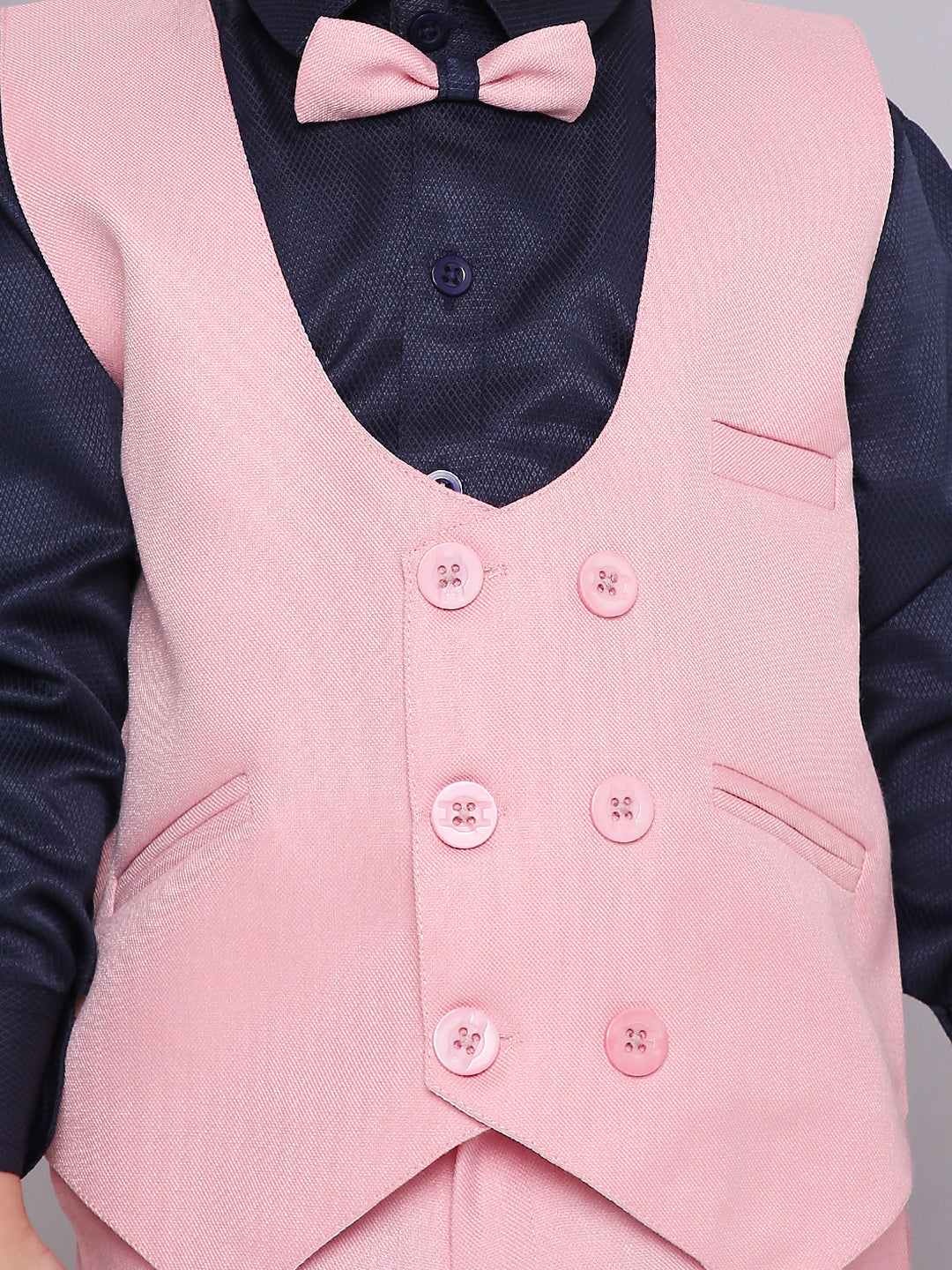 KID1 Party Wear Suit with Bow-Tie Pink
