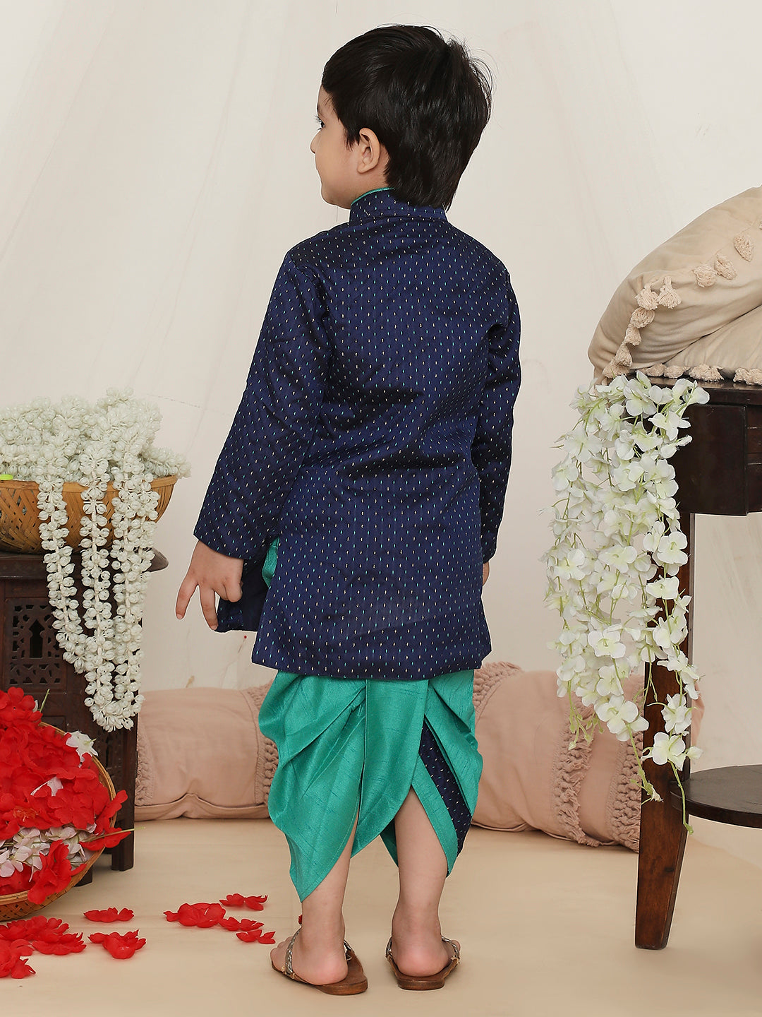 KID1 Gopalan Silk Kurta Dhoti Set Blue