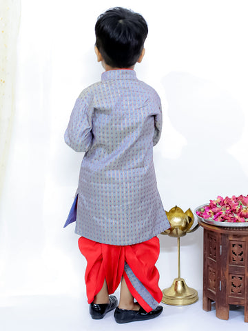 KID1 Gopalan Silk Kurta Dhoti Set Grey