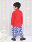 KID1 Ekam Boys Embroidered Kurta With Dhoti Red
