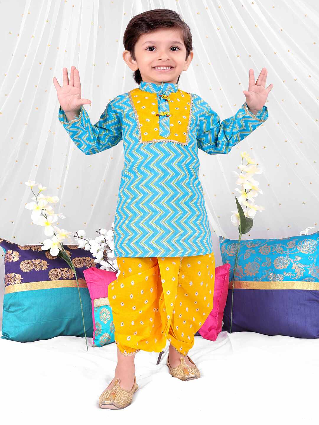 KID1 Boys Jhankar Sibling Set Yellow