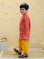 KID1 Prince Patola Kurta Dhoti   Red