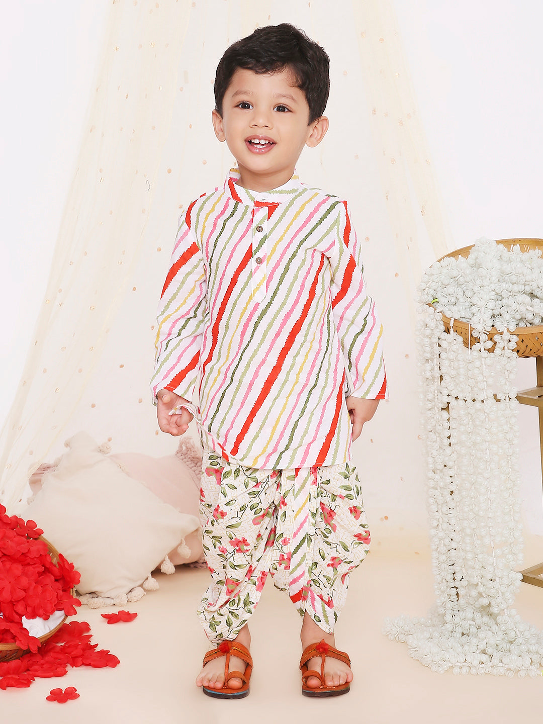 KID1 Printed Kurta Dhoti Multi