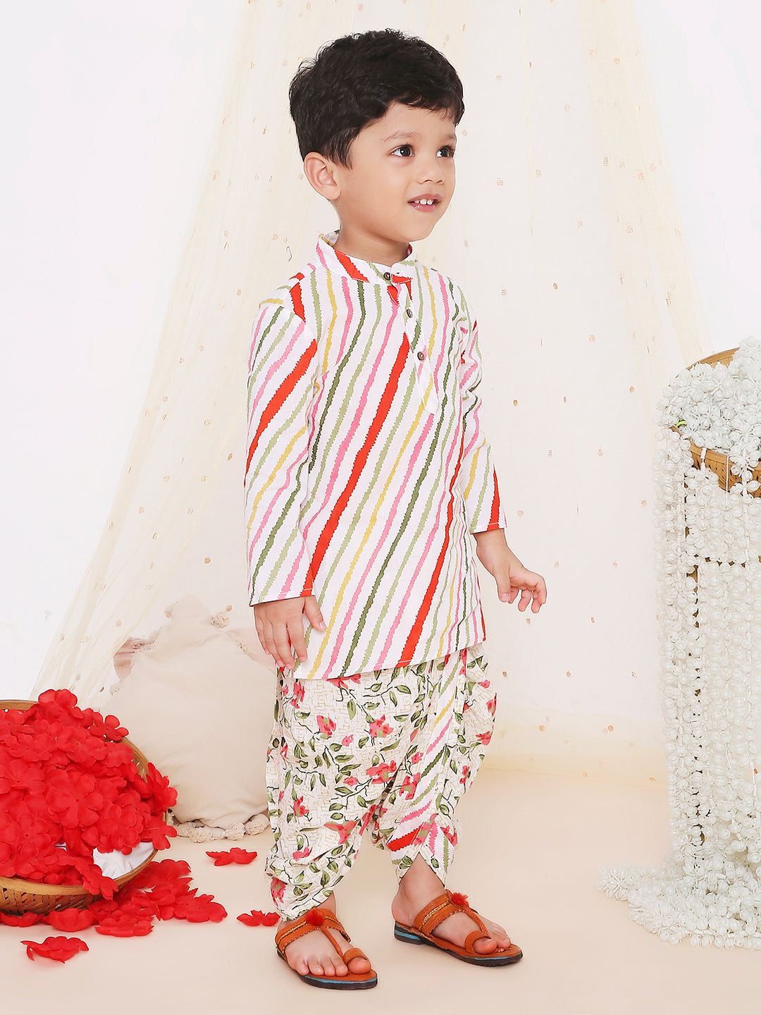 KID1 Printed Kurta Dhoti Multi