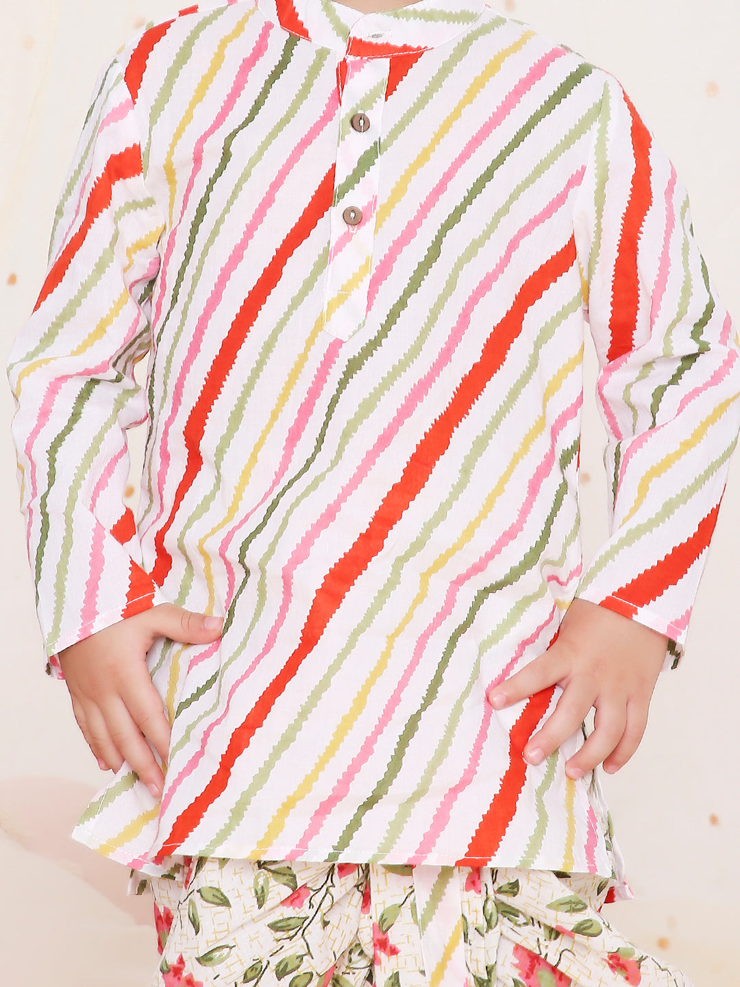 KID1 Printed Kurta Dhoti Multi