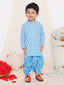 KID1 Printed Kurta Dhoti Blue