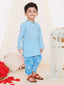 KID1 Printed Kurta Dhoti Blue