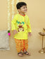KID1 Badmash Bandar Kurta Dhoti Yellow