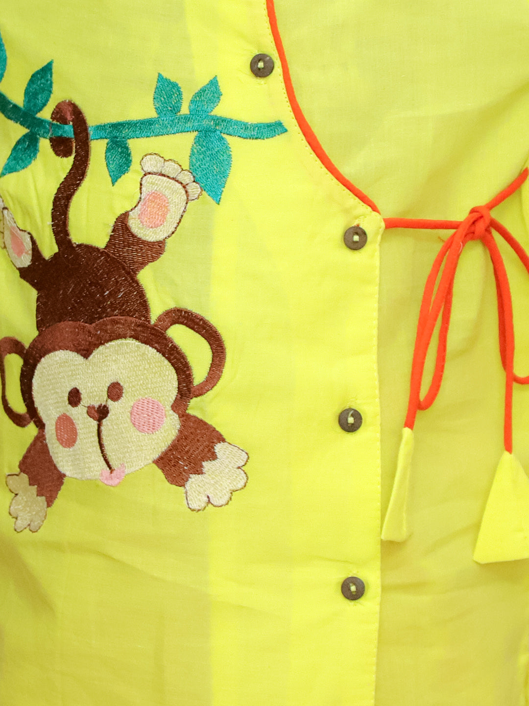 KID1 Badmash Bandar Kurta Dhoti Yellow