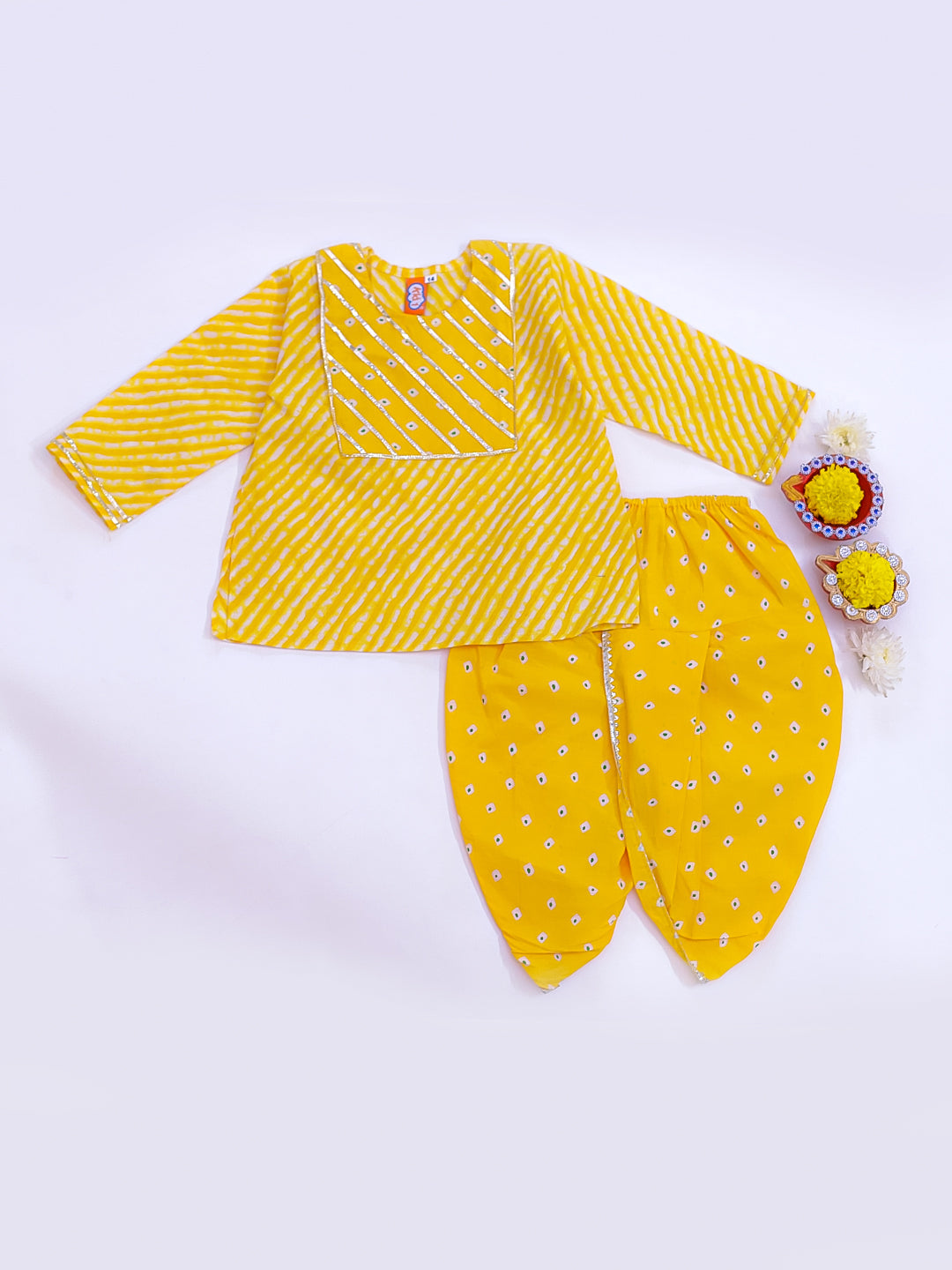 KID1 Bela Kurta With Dhoti Yellow