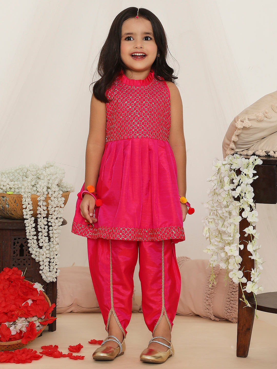 KID1 Anmol Nytara Peplum Dhoti Set Pink
