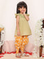 KID1 Ekam Girls Embroidered Peplum with Dhoti Green