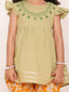 KID1 Ekam Girls Embroidered Peplum with Dhoti Green