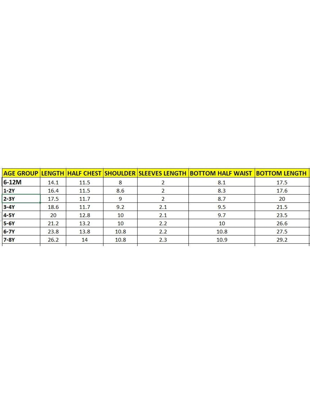 Size Chart