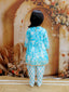 KID1 Floral Printed Kurti Dhoti Set Blue