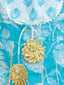 KID1 Floral Printed Kurti Dhoti Set Blue