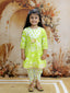 KID1 Floral Printed Kurti Dhoti Set Green