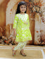 KID1 Floral Printed Kurti Dhoti Set Green