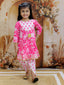 KID1 Floral Printed Kurti Dhoti Set Pink