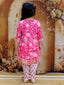 KID1 Floral Printed Kurti Dhoti Set Pink